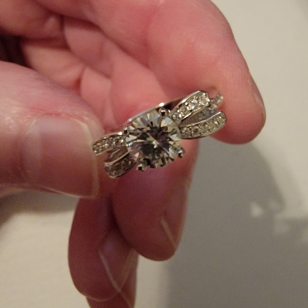 Moissanite Silver Women's Ring.